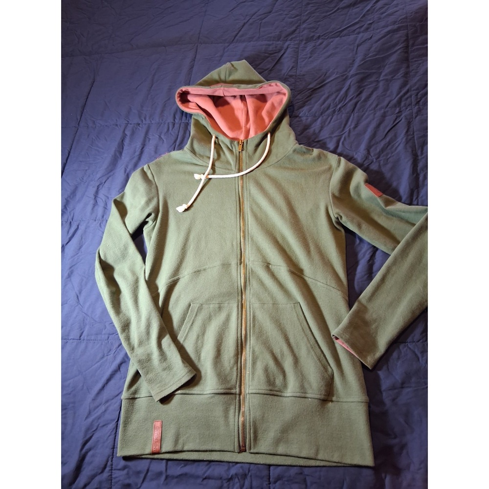 Ampersand Avenue Small Green Full Zip Hoodie Sweatshirt Kangaroo Pockets‎ Cozy